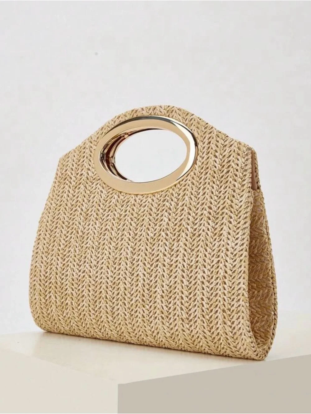 NEW Clutch Handbag with Gold Handle and Chain Strap - Picture 4 of 9